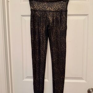 SPANX Animal Print Leggings - Black and Brown